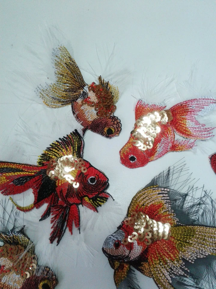 Goldfish 8 pcs Set Handmade Embroidered Patch from Ukraine - Image 3 of 4