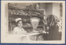 Pretty Cute Beautiful Girl in Soviet Shop, Saleswoman Soviet Vintage Photo USSR