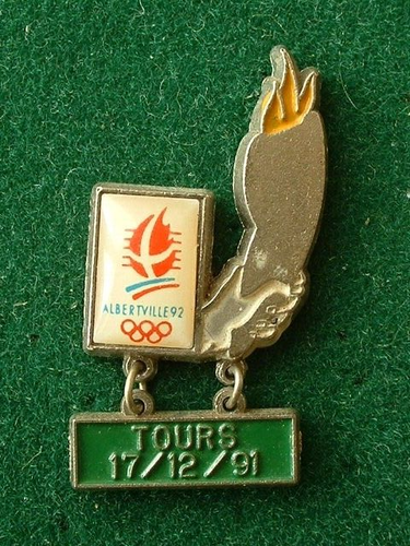 Pin's Jeux Olympiques Albertville 92 - Parcours De La Flamme - La Poste - Occasion