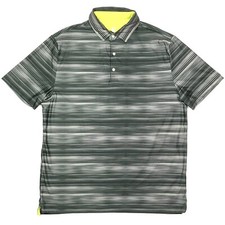 Hickey Freeman Short Sleeve Stretch Golf Polo Shirt Men  s Size L Good Condition