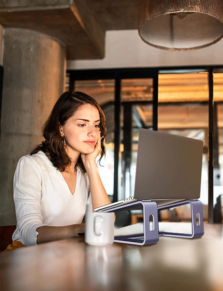 Aluminum Laptop Stand Ergonomic Desk Riser for Better Posture & Cooling - Meta