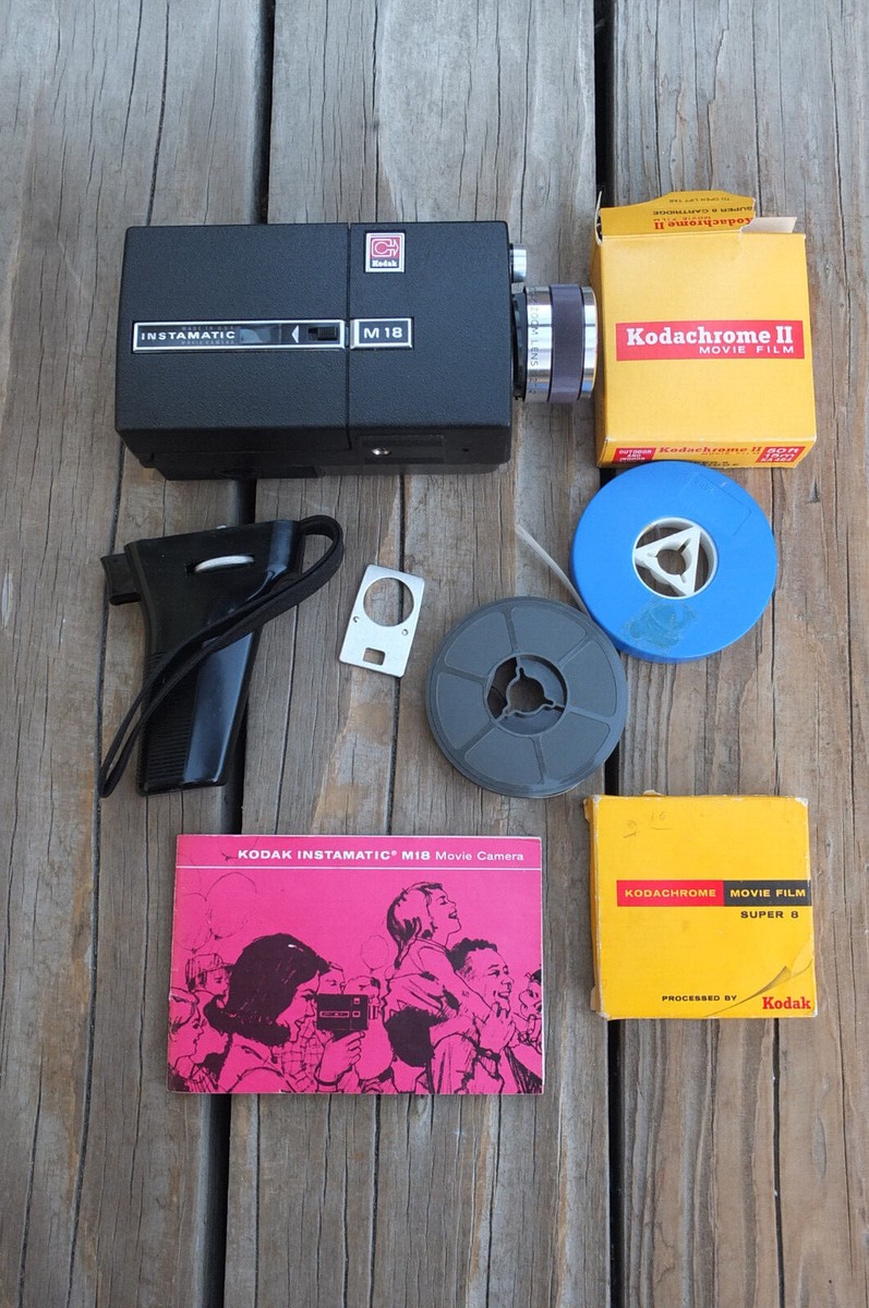 KODAK Instamatic M18 Movie Camera w/ Pistol Grip, Manual, Filter Key 1967~  AS IS