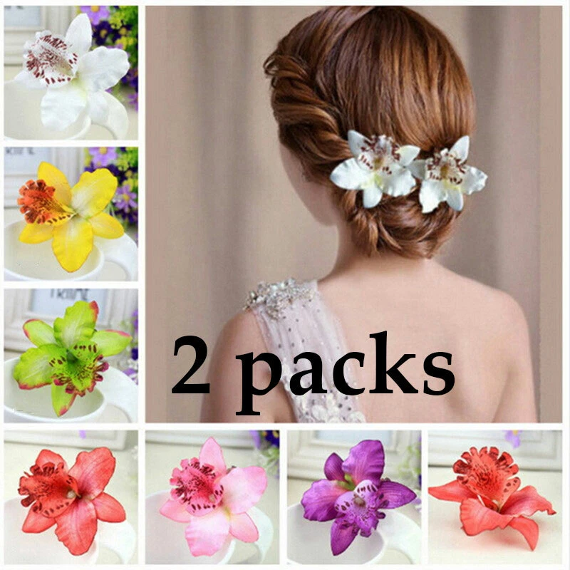 Orchid flower hair accessories deals