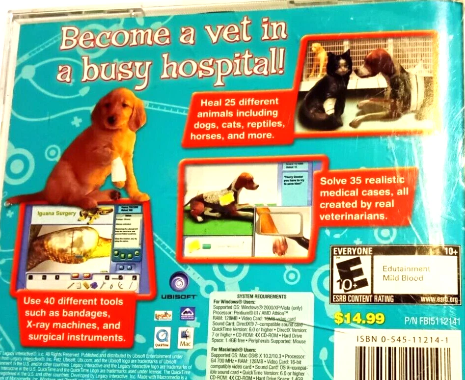 Petz Vet Ubisoft Scholastic CD-ROM Software 2 cf rom, very good 2 Discs - Image 4 of 4