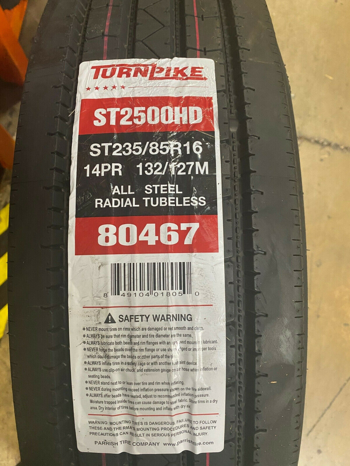 2 NEW 235/80R16 Turnpike ST2500 All Steel trailer Tire 235 80 16