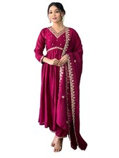 Women' s CP Vichitra Embroidery Kurta with Pant Dupatta