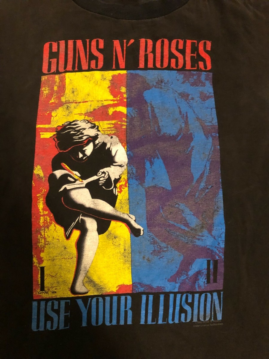 VINTAGE GUNS N ROSES USE YOUR ILLUSION SHIRT BLACK BROCKUM MEDIUM