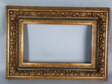 Cornice 19e Secolo Feuilure 49,5 A 51,4x28,5 A 30,5 CM Legno Stucco Foglio Oro