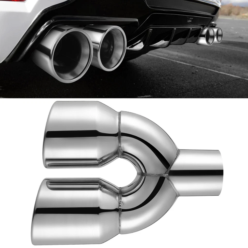For Mercedes Benz AMG CLS E350 E400 C63 C350 Quad Exhaust Tip 2.5" in 3.5" Out - Image 3 of 4