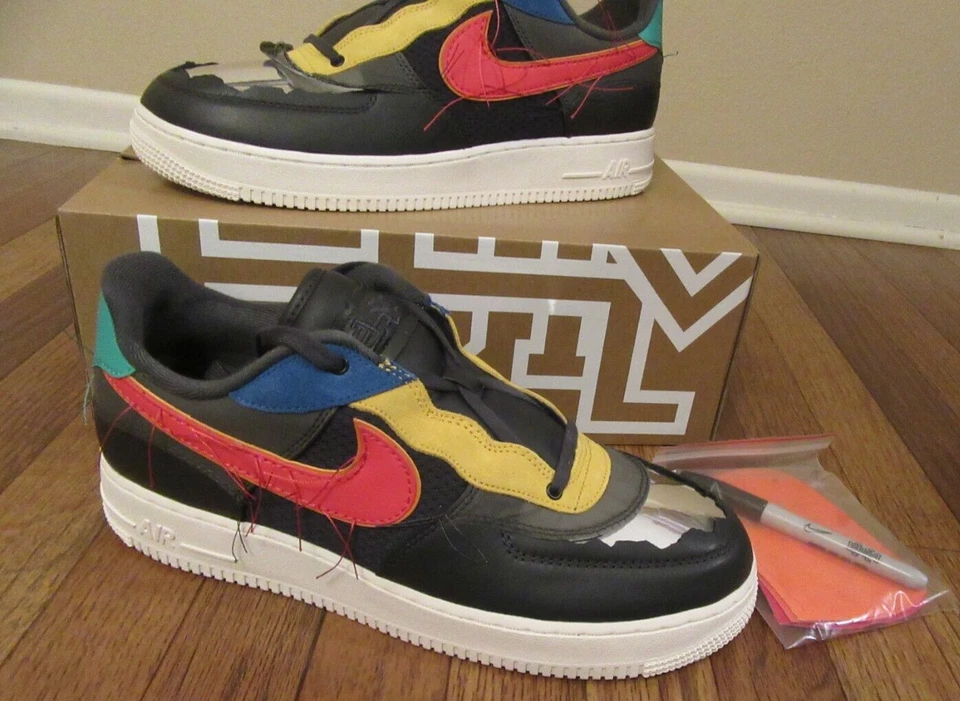 Nike Air Force 1 Low BHM Talla 11.5 Gris Humo Oscuro Pista Rojo CT5534 001 Nuevo en Caja Foto 2 de 4