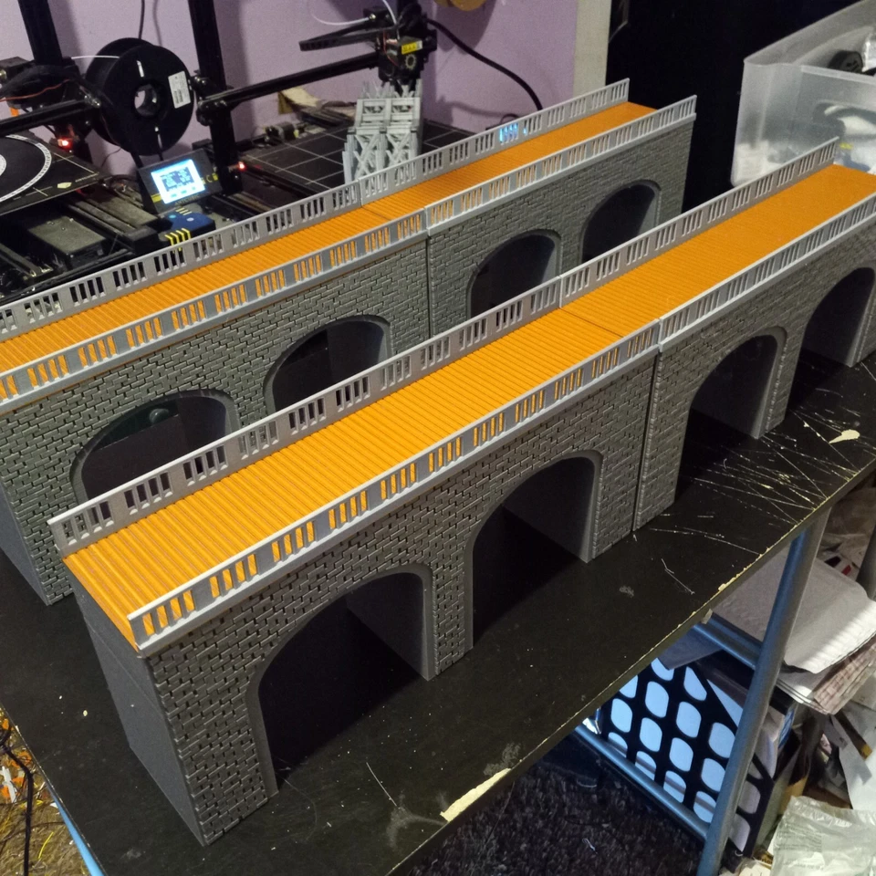 Puente de arco de ladrillo de piedra escala grande O de 64" impreso en 3D (CUATRO SECCIONES DE 16") Foto 4 de 4