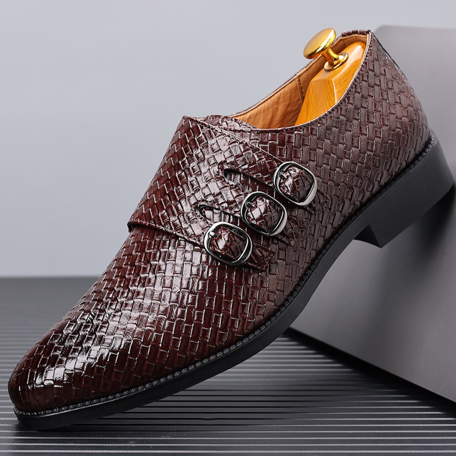 SAOLA Zapatos De Vestir De Hombre Zapatos Slip On De Cuero Moda Formale Elegante