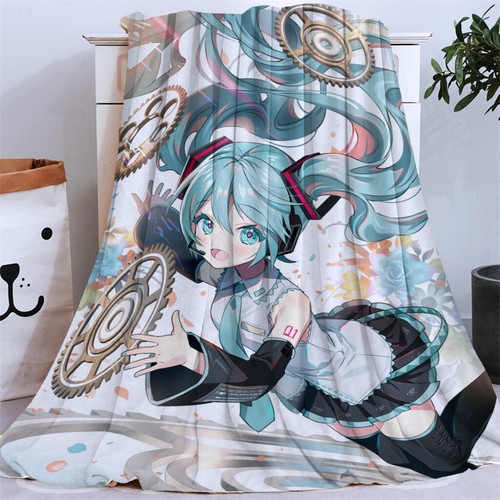 Hatsune Miku Series Flannel Lunch Blanket Sofa Air Conditioning Blanket - Picture 33 of 33