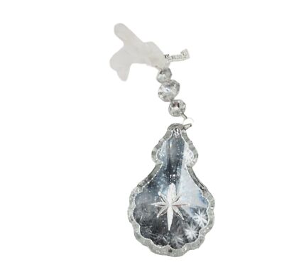 Mirrored Glass Christmas Ornament Bell Silvertone Sparkles New Reflective