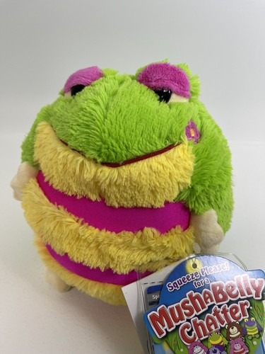 MushABelly Chatter Misu Frog Plush Toy Jay at Play Green Pink New With Tags