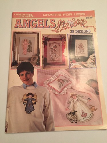 Angels Galore Cross Stitch Pattern Book 38 Designs Leisure Arts 2960 Vintage - Picture 12 of 13