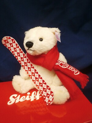 Steiff COCA-COLA Polar Bear 355400 21cm Alpaca LE #618 with
