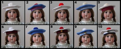 Chapeau velours poupée Jumeau SFBJ Kestner Halbig velvet hat antique doll