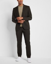 NEW EXPRESS 128 OLIVE GREEN SLIM WOOL BLEND MODERN TECH SUIT PANT SZ 31/32