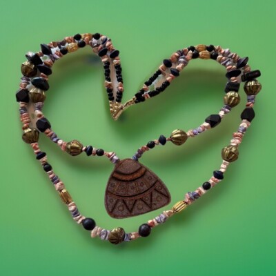 Vintage★African Brass bead long necklace s-l400.jpg