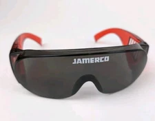 Jamerco Black Lens Safety Sun Glasses Black With Red Side Shields
