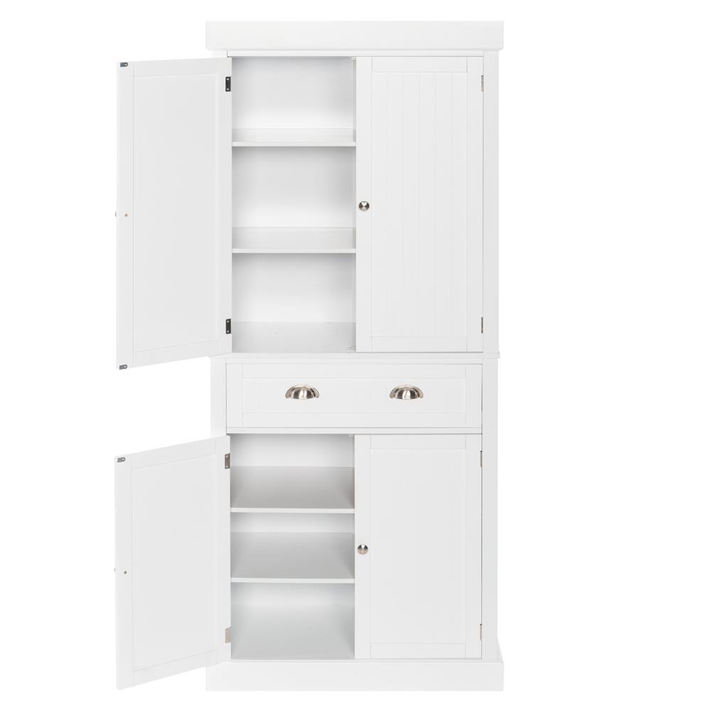 72''H Freestanding Tall Pantry Kitchen Storage in White