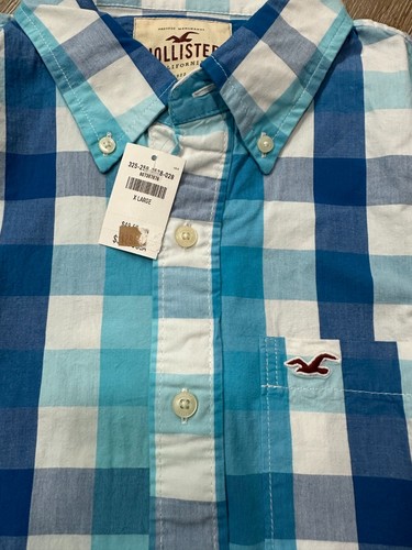 NWT Hollister Classic Button down Plaid Shirt Men Muscle Fit By Abercrombie - Picture 49 of 61