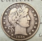 1904-P Barber Half Dollar 50c Silver Coin United States