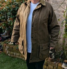 Barbour Mens A2200 Weather Worked Brown Beaufort Heavy Coat Jacket size M Medium