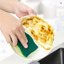 Non-Scratch Wood Pulp Sponges 3-Layer Quick-Dry Kitchen Scrub Pads Odor-Free