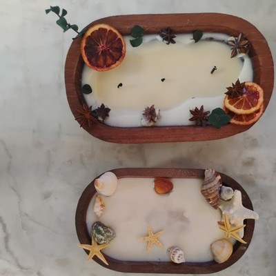 1 Decorative Bread Bowl Scented Embellished  2 Wick Candle
