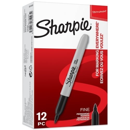 Black Sharpie Pens permanent marker Pen Fine Point Tip Markers New