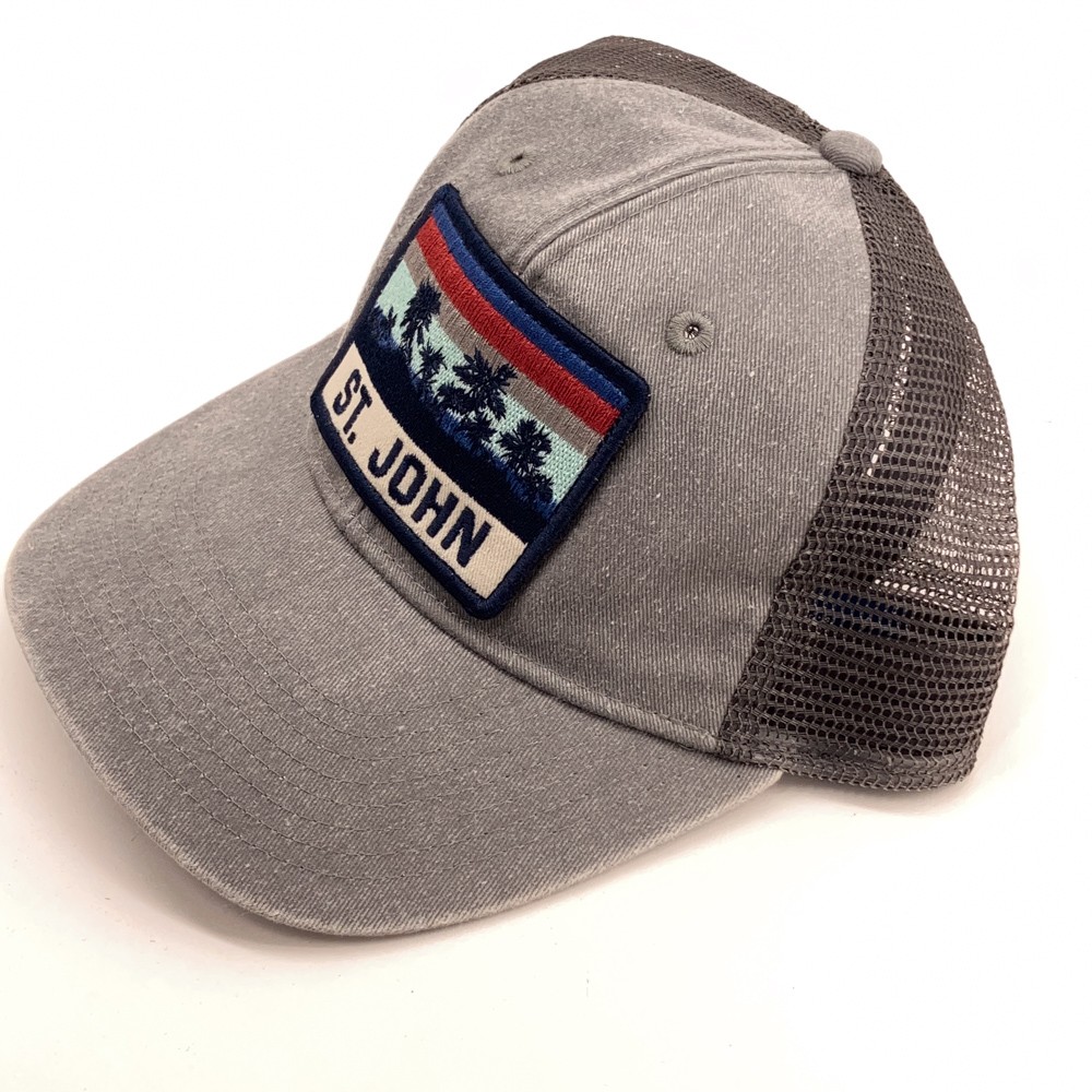 St. John tropical patch hat gray unstructured tru… - image 3