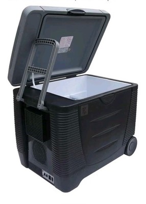 electriQ 45L Elektrische Plug in Tragbare Kühlbox mit Rollen und Netz & 12V Adapter