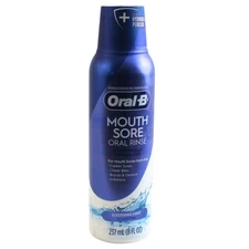 Oral-B Mouth Sore Oral Rinse Soothing Mint 8 Fl Oz Hydrogen Peroxide Formula For