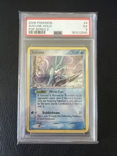 2006 Pokemon POP Series 2 SUICUNE Holo Foil Card #4  PSA 5 EX