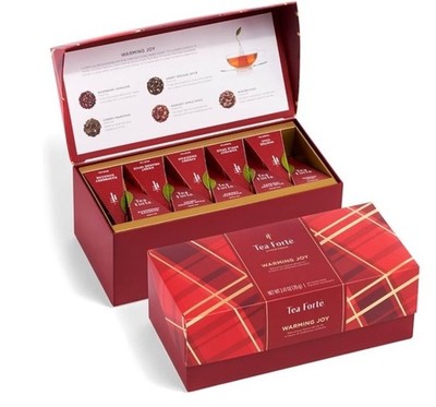Tea Forte Warming Joy Holiday Presentation Box Gift Set 20 Count Pyramid Tea