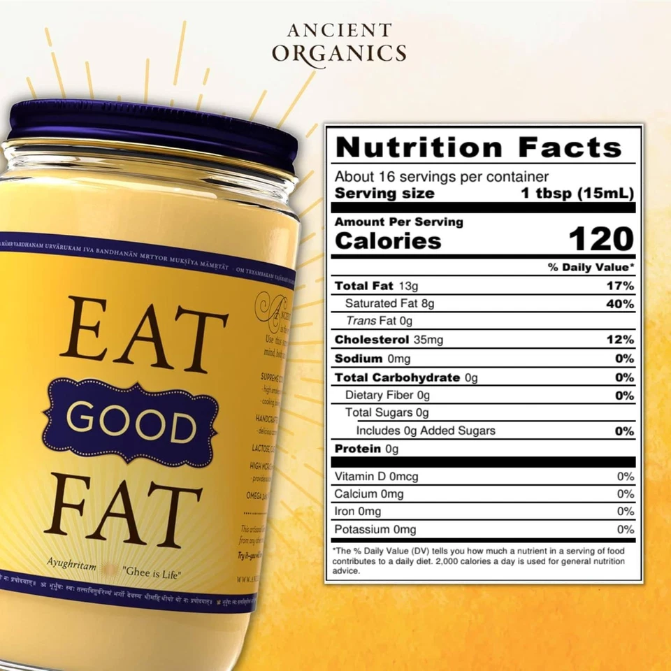 Масло топленого масла Ancient Organics из органической травы — топленое масло без глютена... - Изображение 2 из 4
