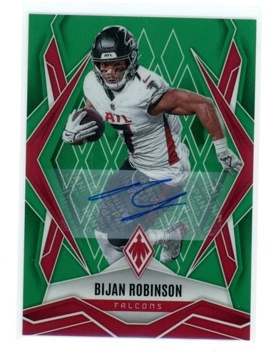 2025 Panini Phoenix Bijan Robinson Green Auto /25 #112 Atlanta Falcons