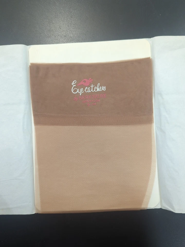 Paquete de 3 medias Berkshire "Eye Catchers" vintage de malla sin costuras rosa beige 9M Foto 4 de 4