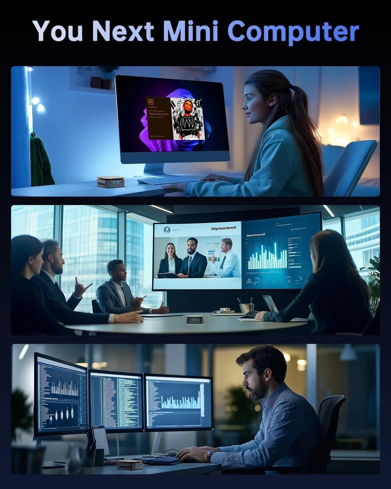 Essenx E1 Mini PC, N150 Processor (Up to 3.6Ghz), Mini Desktop Computers 16GB DD - Image 4 of 4