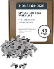 House2Home 40 Pack Upholstery Stay Wire Clips for Sofa, 40 Count, Silver 