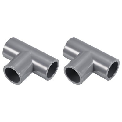 23/32'' 2Pack 3 Wege T-Rohrstücke UPVC Gelenk Kupplung Schlauch Adapter Grau