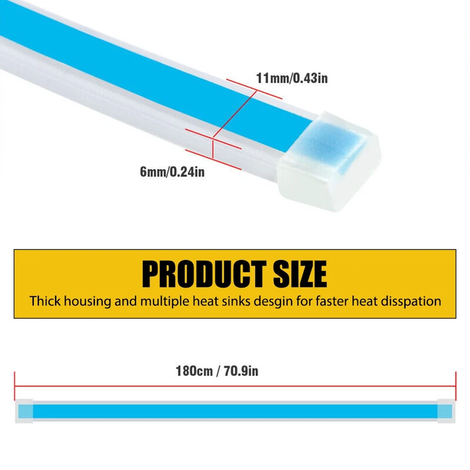 Kit flexible de haz de capó de arranque de escaneo dinámico, luces LED de tira de meteoros para capó para automóvil Foto 2 de 4