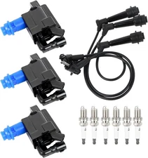 3PCS UF228 Ignition Coils + 6PCS Iridium Spark Plugs + 3PCS Wires Ignition Co...