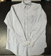 Ralph Lauren Men's Size 16 1/2-36 Blue 100 Cotton Long Sleeve Button Down Shirt
