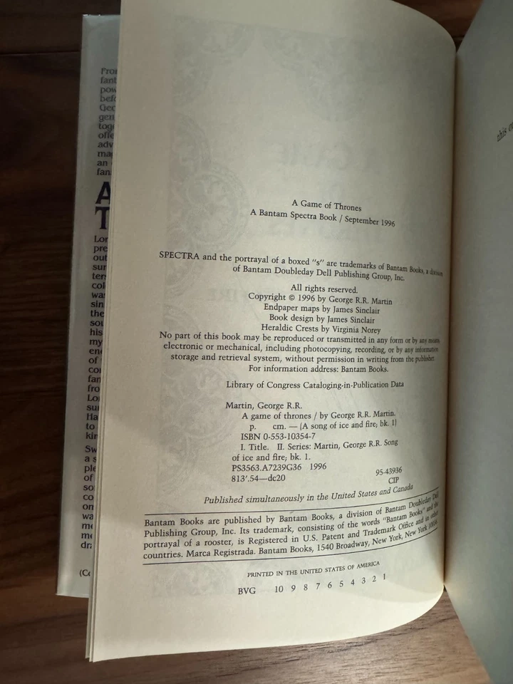 A Game of Thrones by George R. R. Martin (First printing, signed) Foto 3 de 4