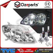 Pair LH+RH Head Lights + LED Globes For Toyota Corolla ZZE122 Sedan Wagon 01~07