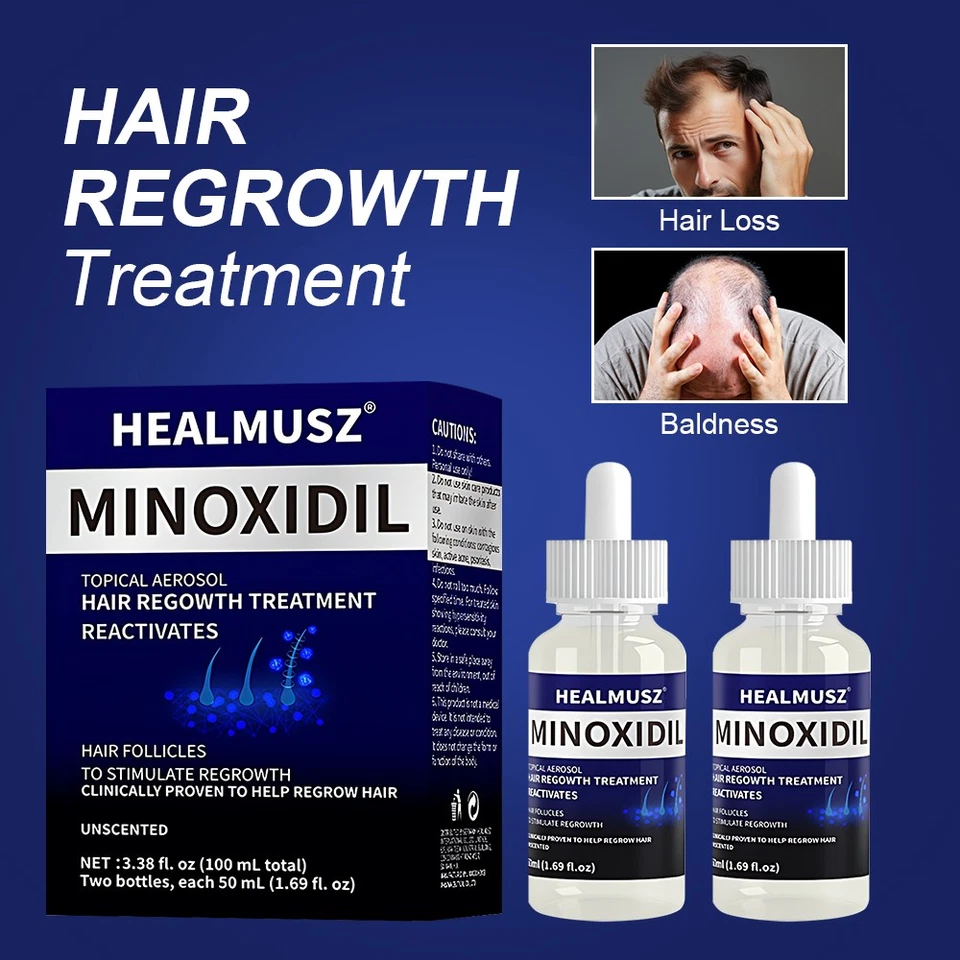 Minoxidil 5% Extra Strength Men 2-10 Month Supply Hair Regrowth Topical Solution - Image 3 of 4