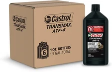 Castrol Transmax ATF+4 Automatic Transmission Fluid, 1 Quart, Pack of 6, New